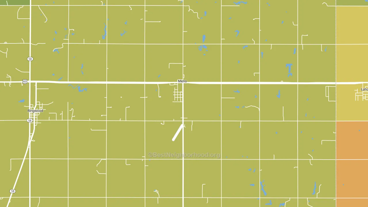 Meno, OK block-group voter-turnout map