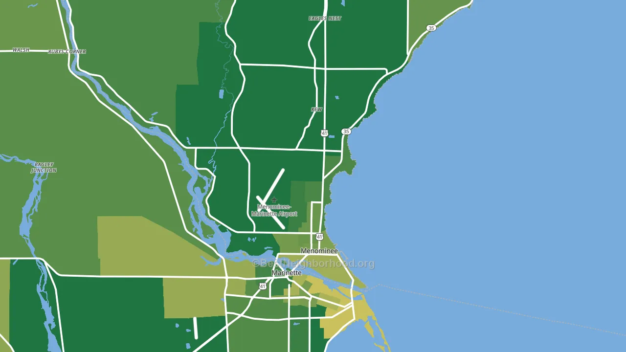 Menominee, MI block-group voter-turnout map