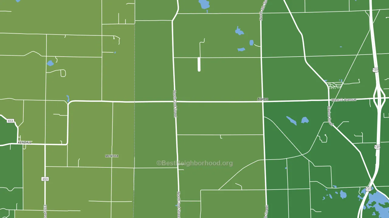 Mentha, MI block-group voter-turnout map