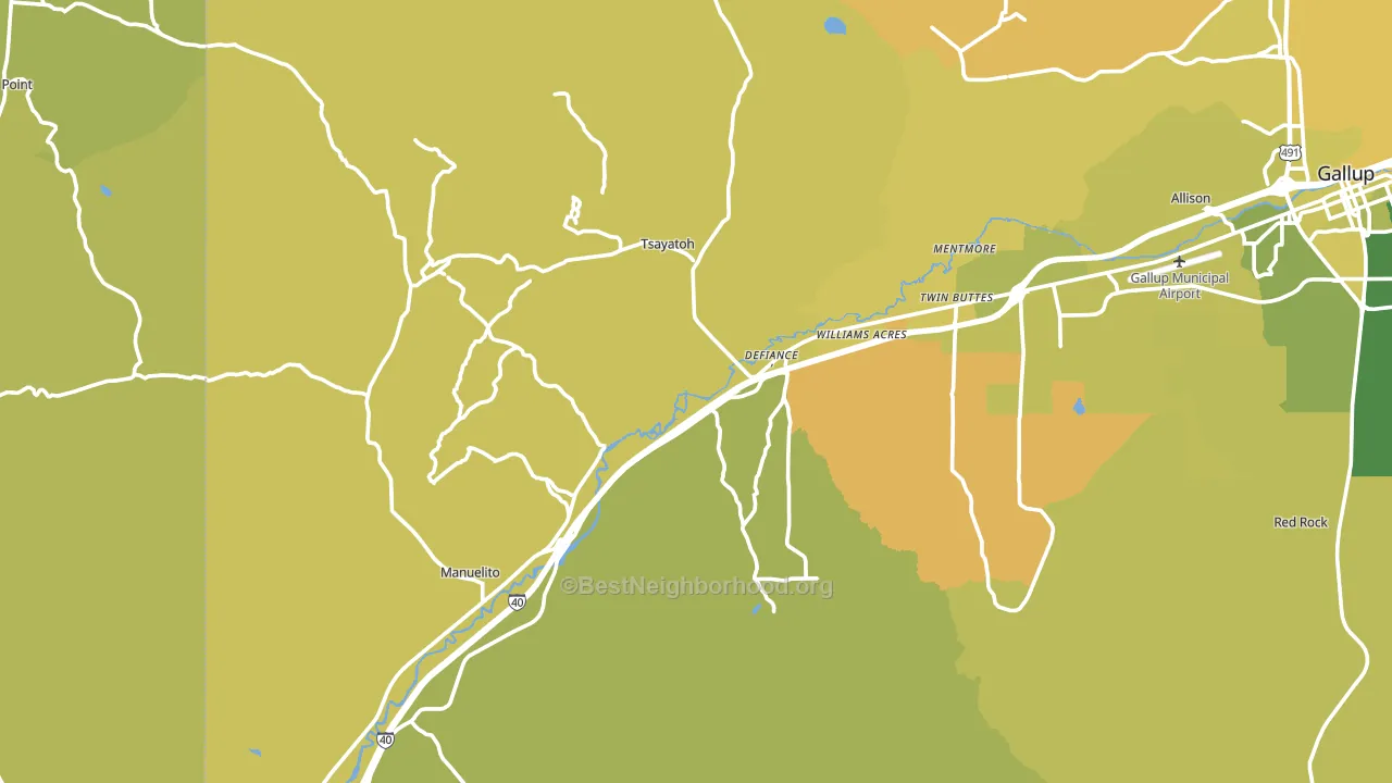 Mentmore, NM block-group voter-turnout map