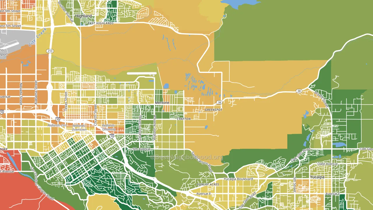 Mentone, CA block-group voter-turnout map
