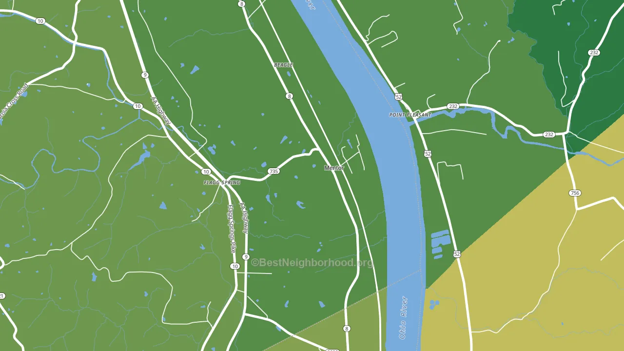 Mentor, KY block-group voter-turnout map