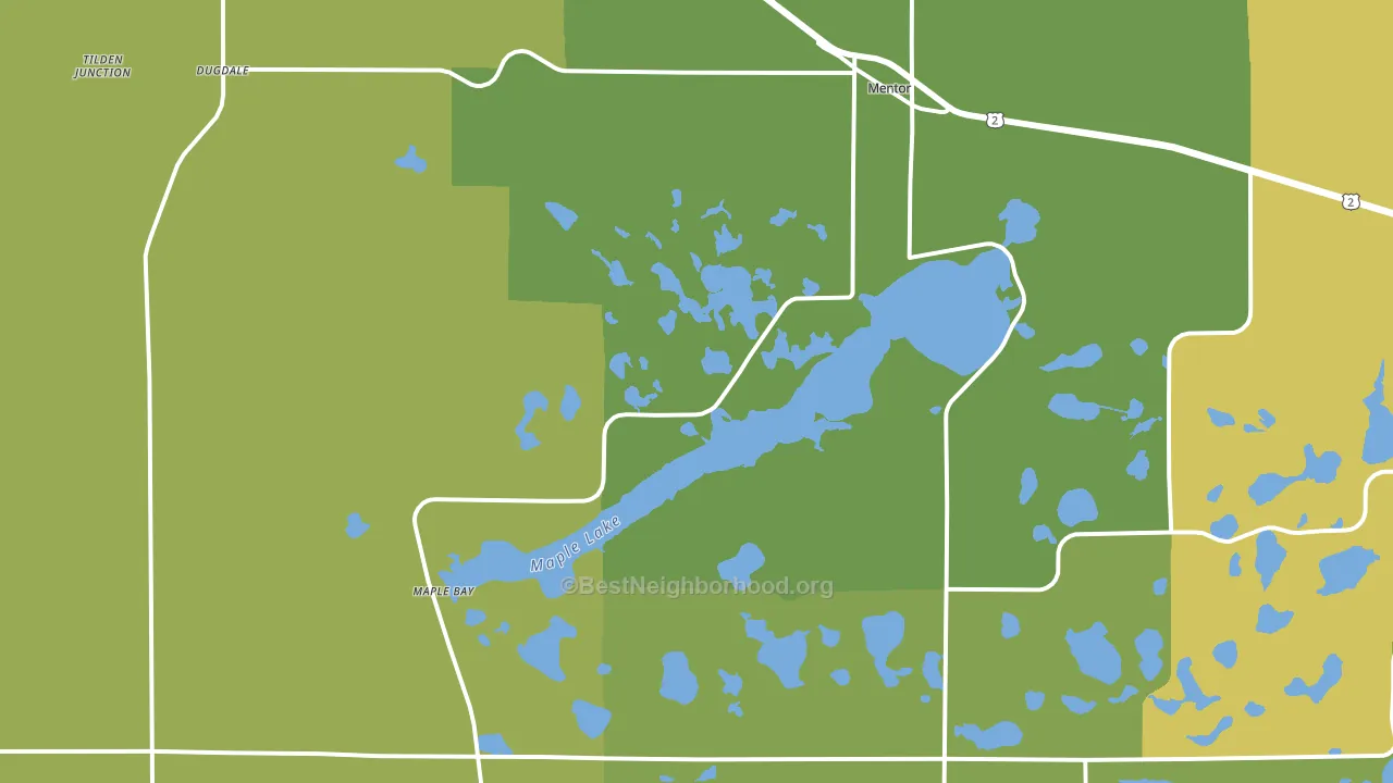 Mentor, MN block-group voter-turnout map