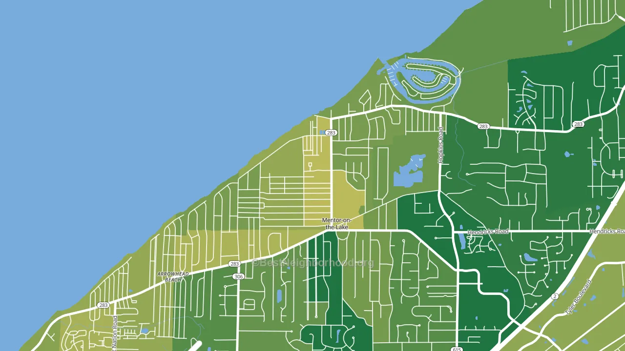 Mentor-on-the-Lake, OH block-group voter-turnout map