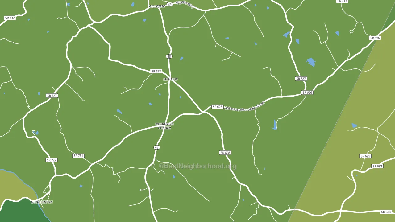 Mentow, VA block-group voter-turnout map