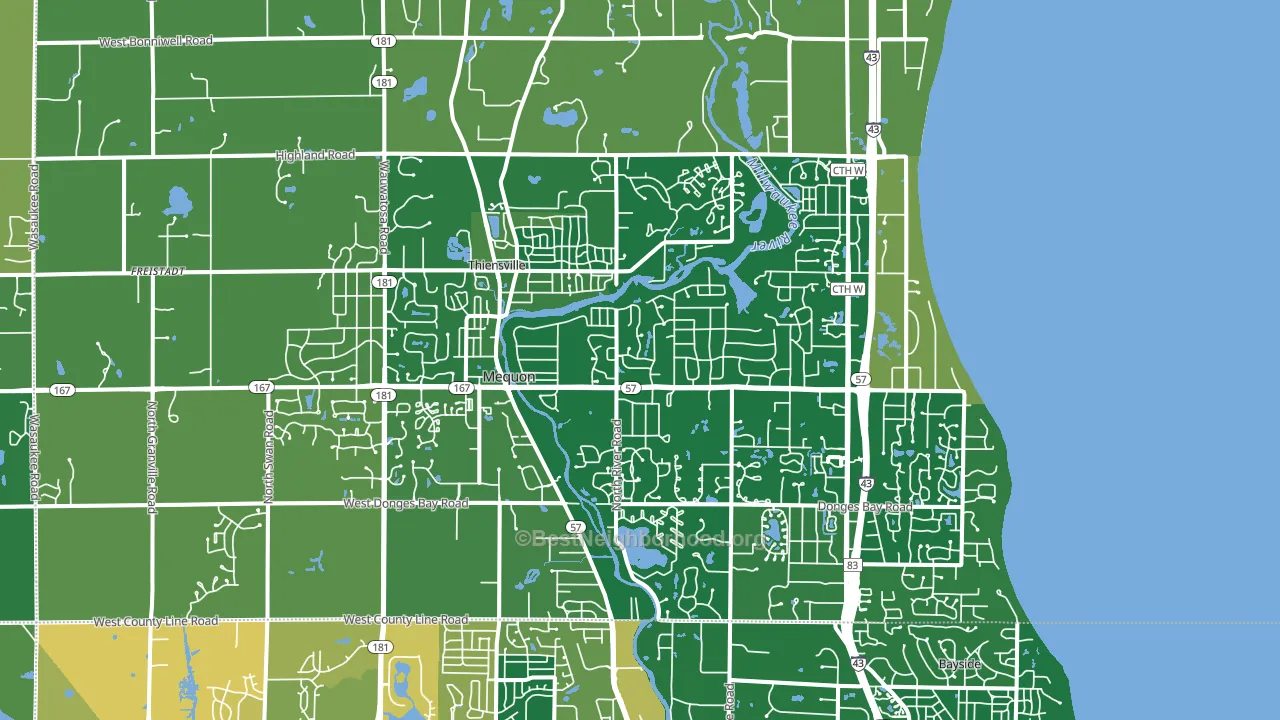 Mequon, WI block-group voter-turnout map