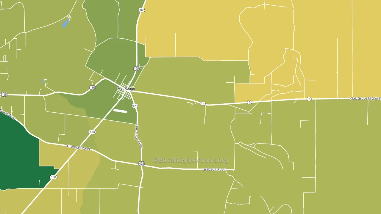 Mer Rouge, LA block-group voter-turnout map