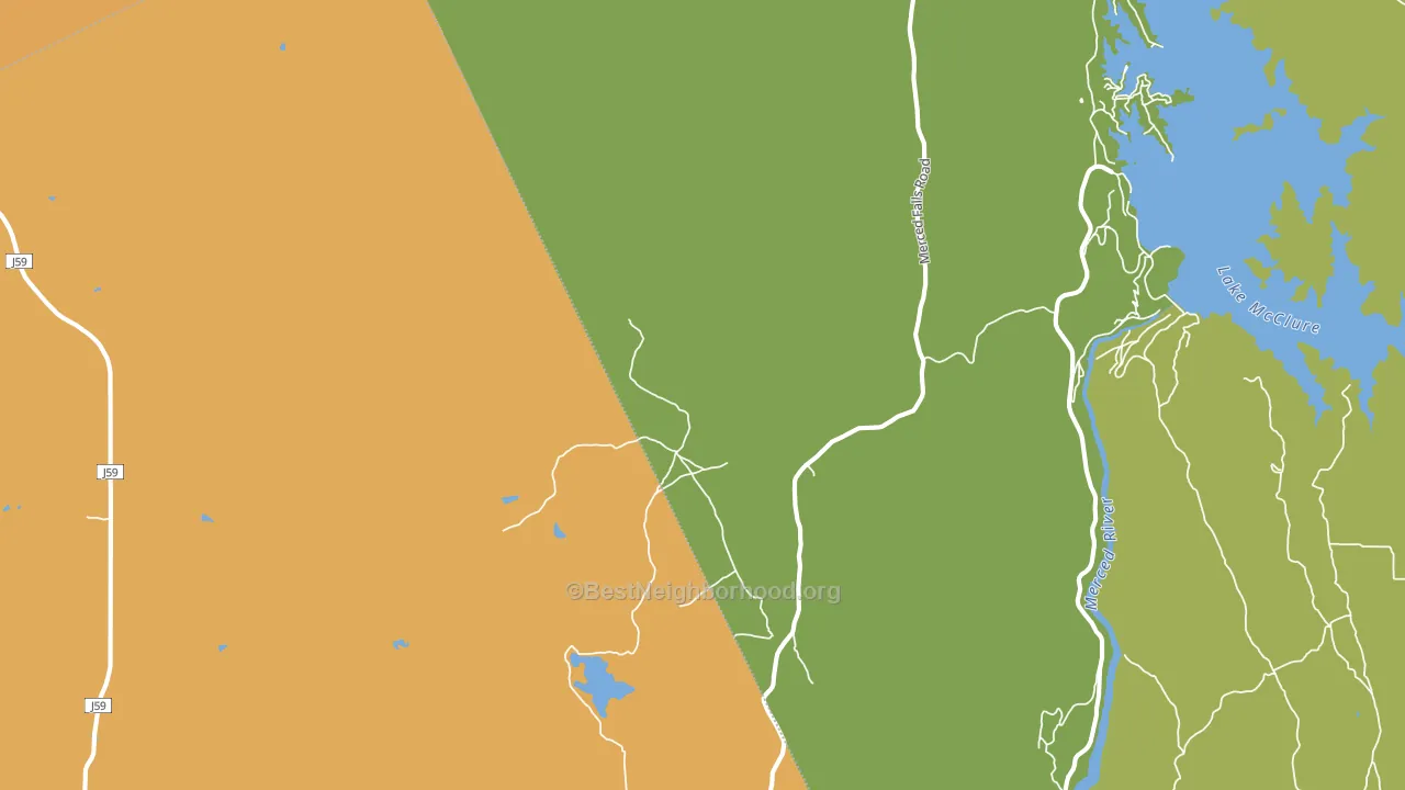 Merced Falls, CA block-group voter-turnout map