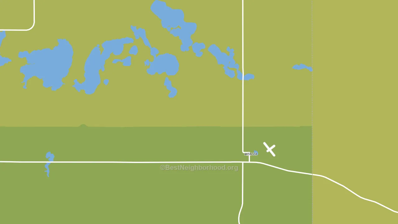 Mercer, ND block-group voter-turnout map