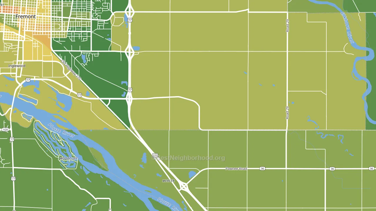 Mercer, NE block-group voter-turnout map