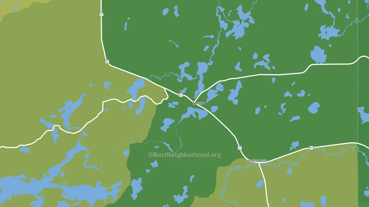 Mercer, WI block-group voter-turnout map