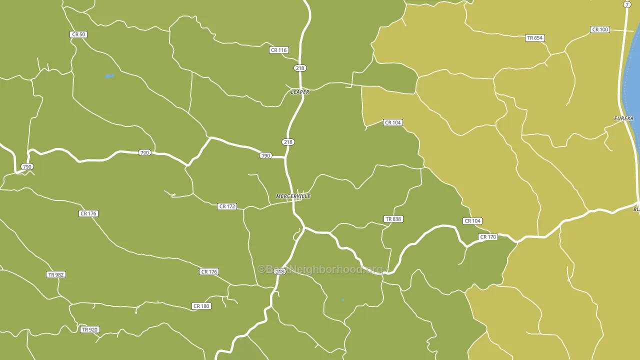 Mercerville, OH block-group voter-turnout map