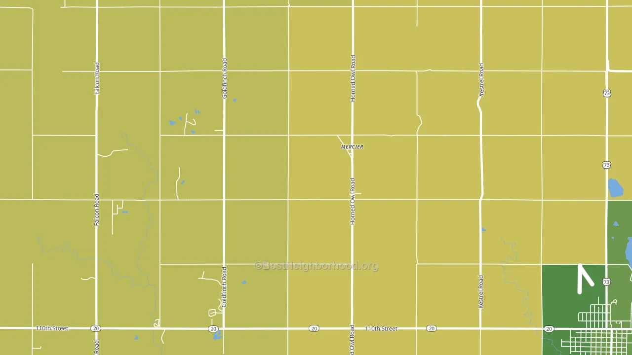 Mercier, KS block-group voter-turnout map