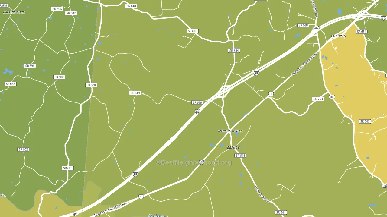 Meredithville, VA block-group voter-turnout map
