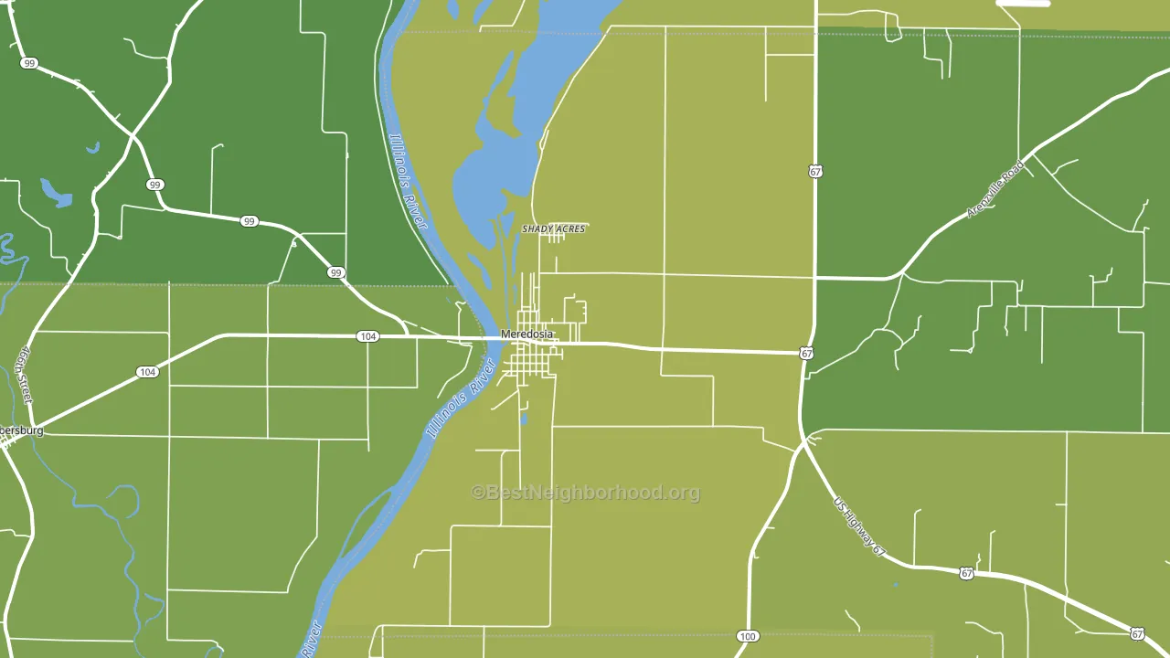 Meredosia, IL block-group voter-turnout map