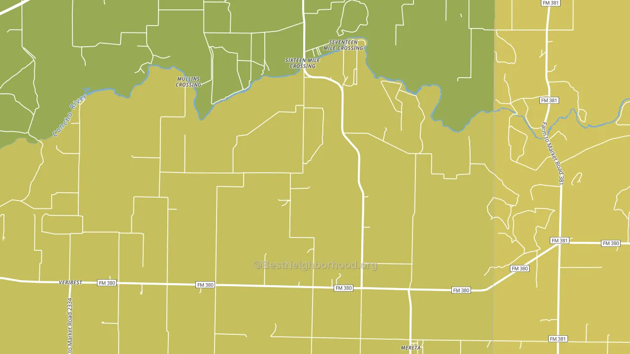 Mereta, TX block-group voter-turnout map