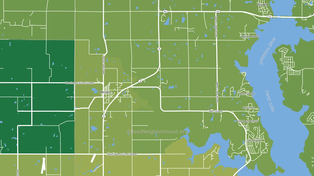 Meriden, KS block-group voter-turnout map