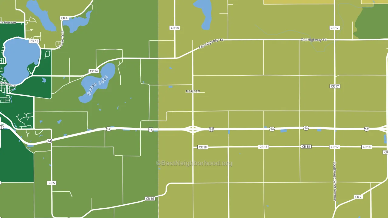 Meriden, MN block-group voter-turnout map