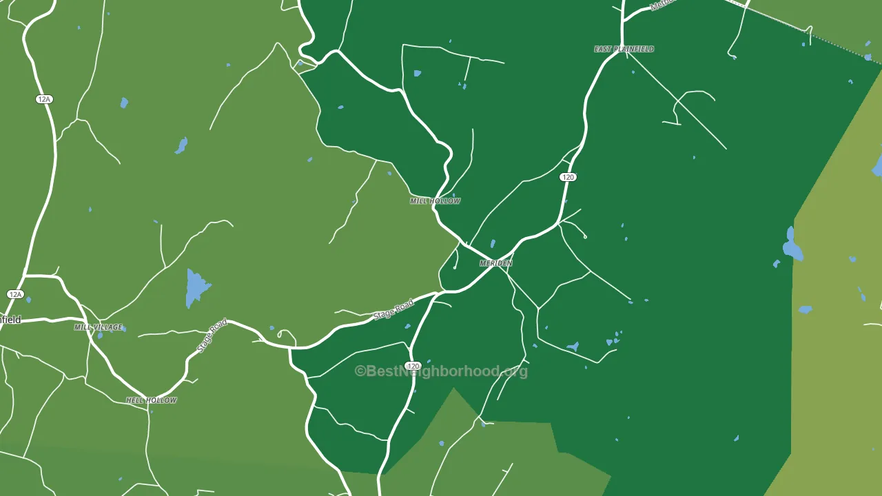Meriden, NH block-group voter-turnout map