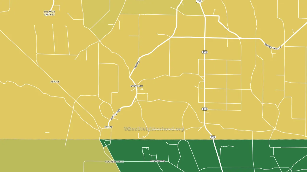 Meridian, AR block-group voter-turnout map