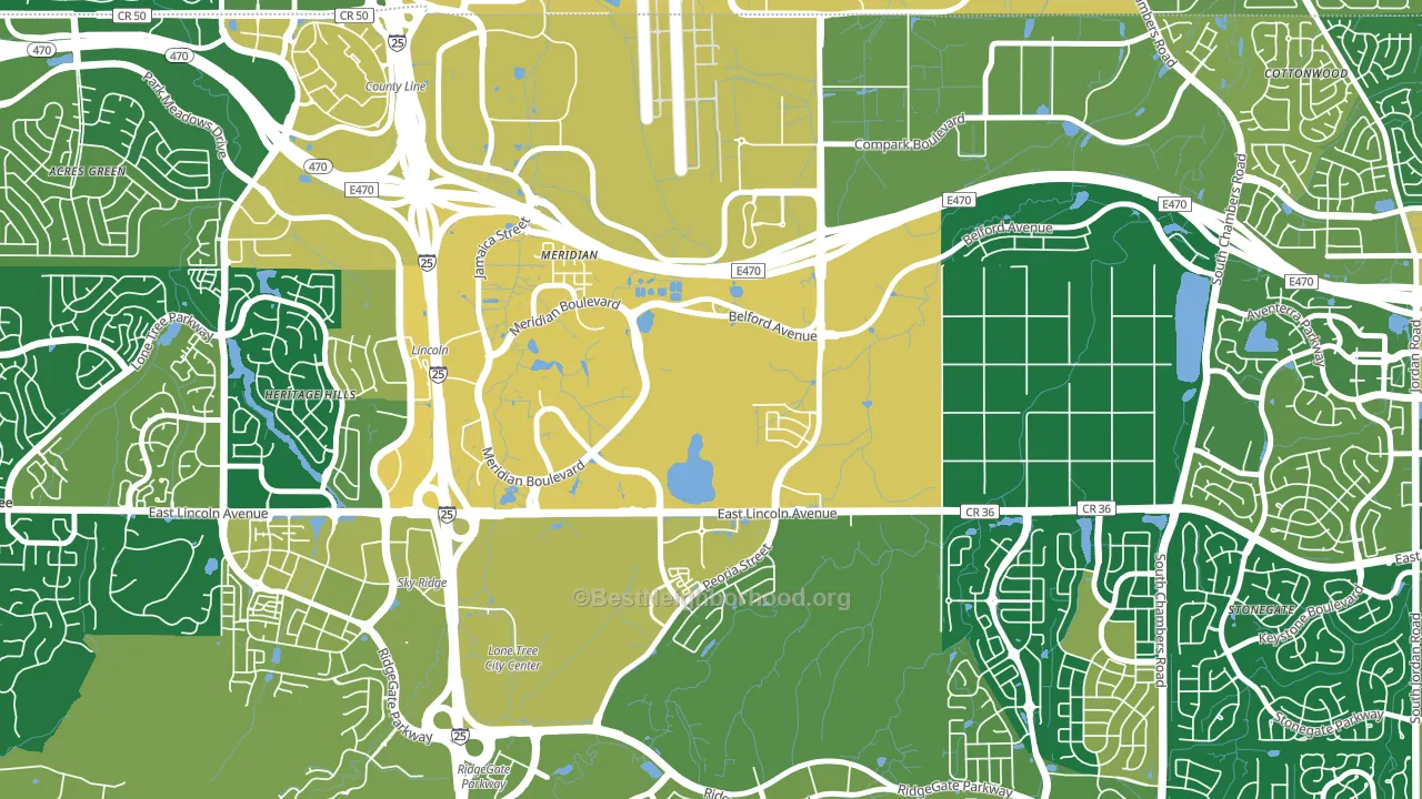Meridian, CO block-group voter-turnout map