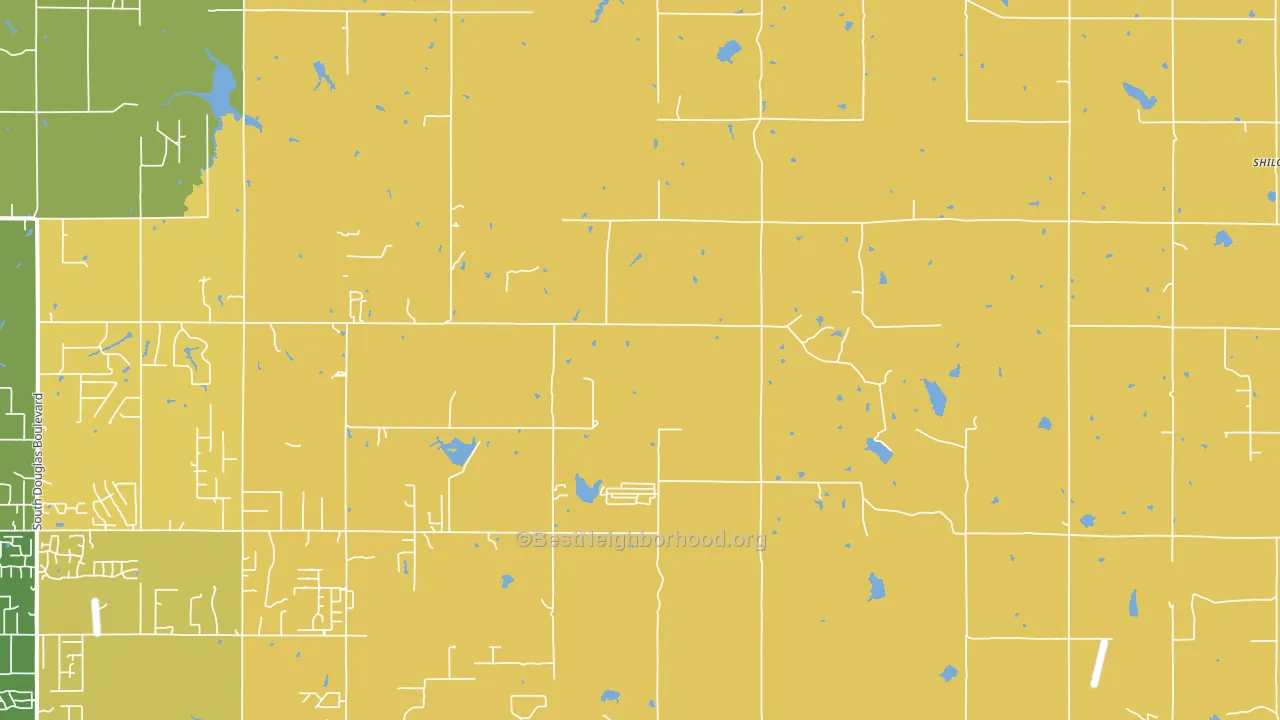 Meridian, OK block-group voter-turnout map