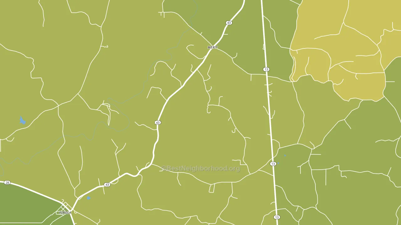 Merit, MS block-group voter-turnout map