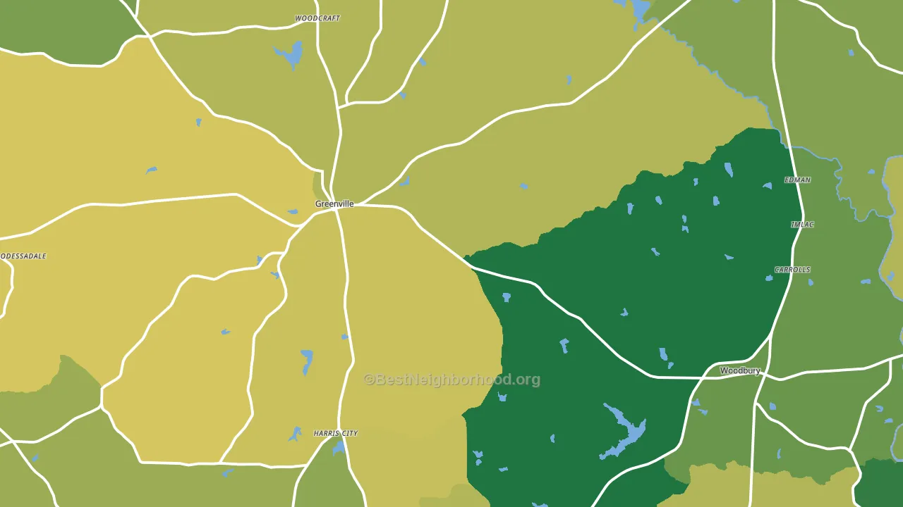 Meriwether County, GA block-group voter-turnout map