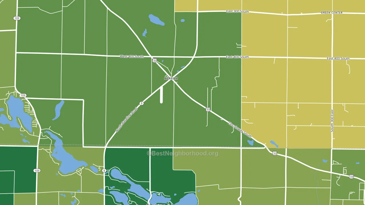 Merriam, IN block-group voter-turnout map