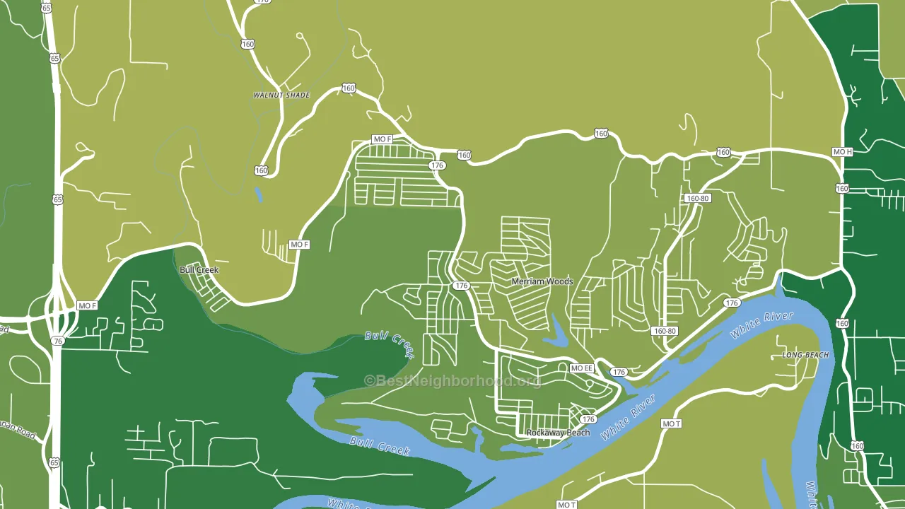 Merriam Woods, MO block-group voter-turnout map
