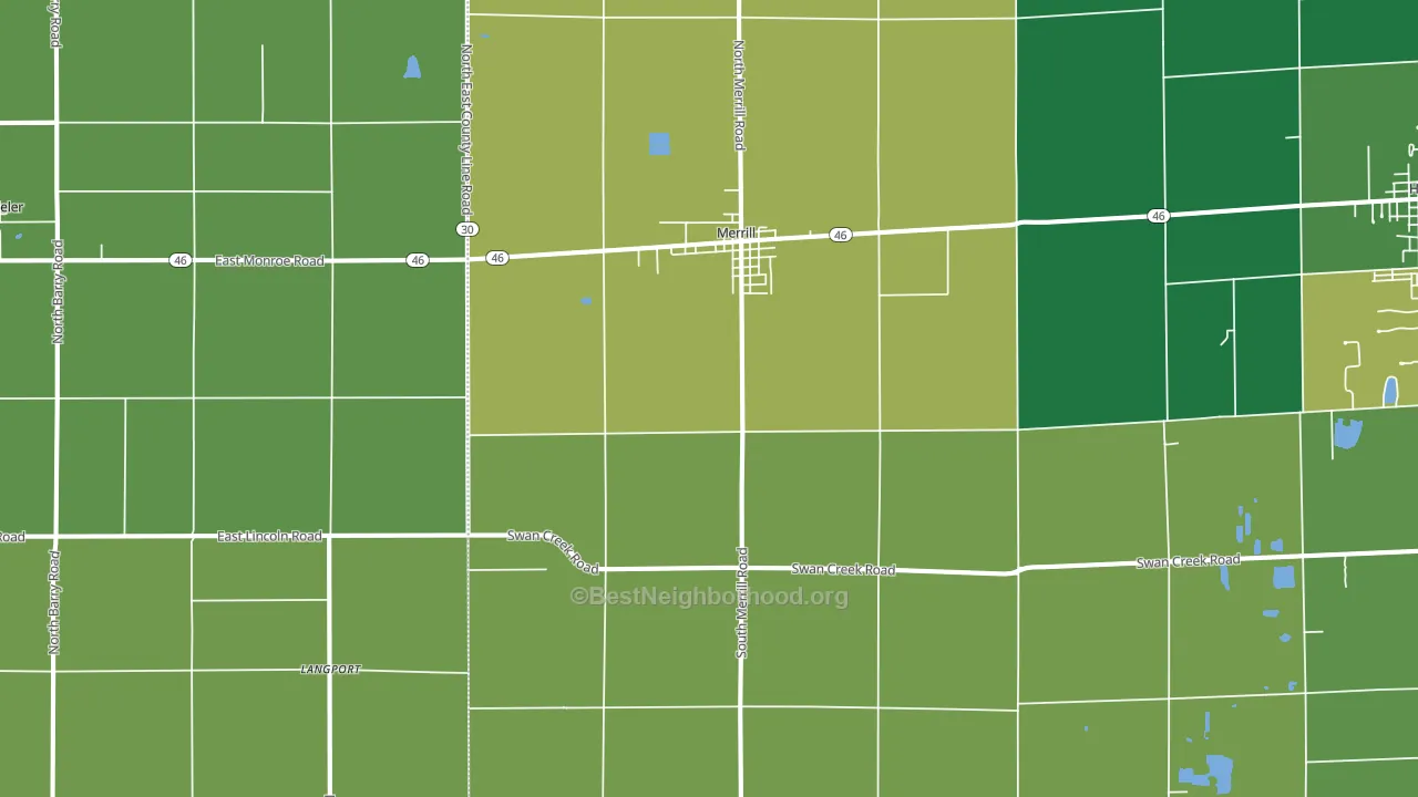 Merrill, MI block-group voter-turnout map