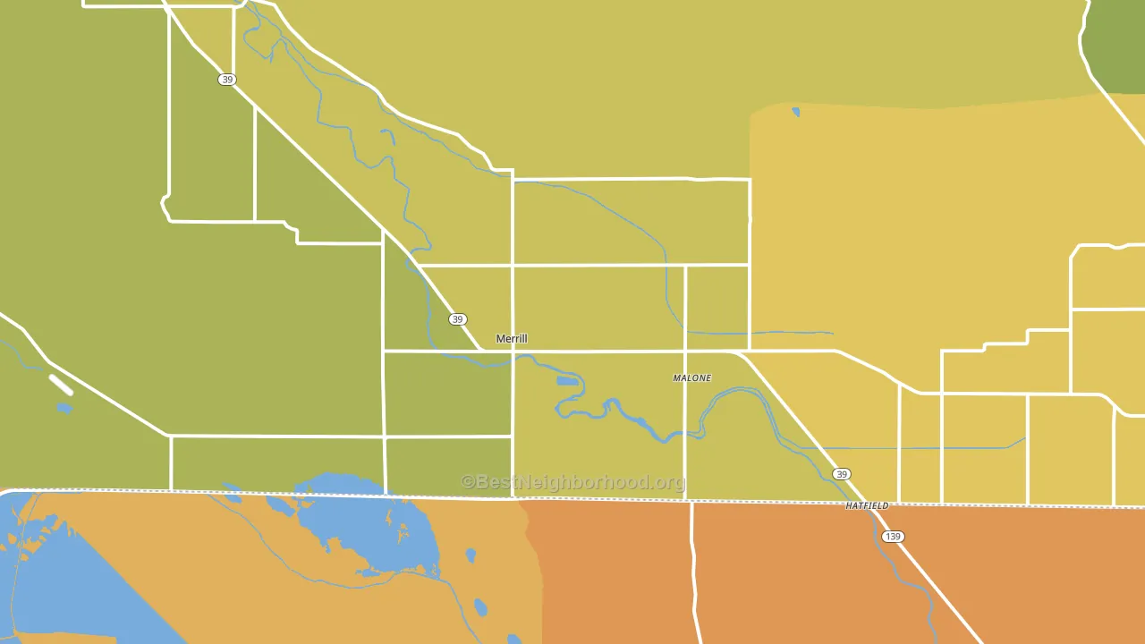 Merrill, OR block-group voter-turnout map
