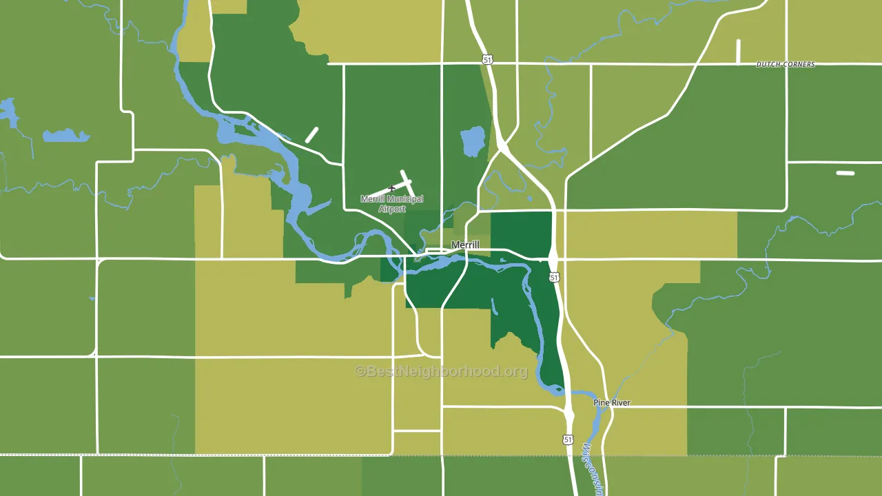Merrill, WI block-group voter-turnout map