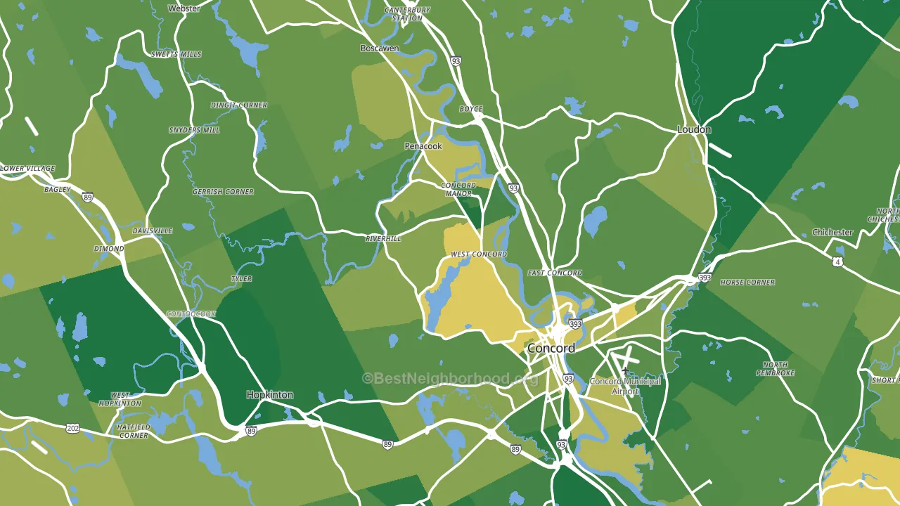Merrimack County, NH block-group voter-turnout map