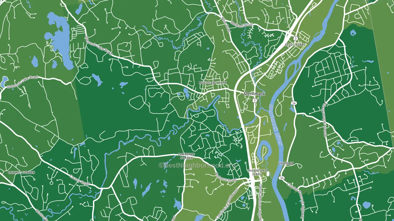Merrimack, NH block-group voter-turnout map
