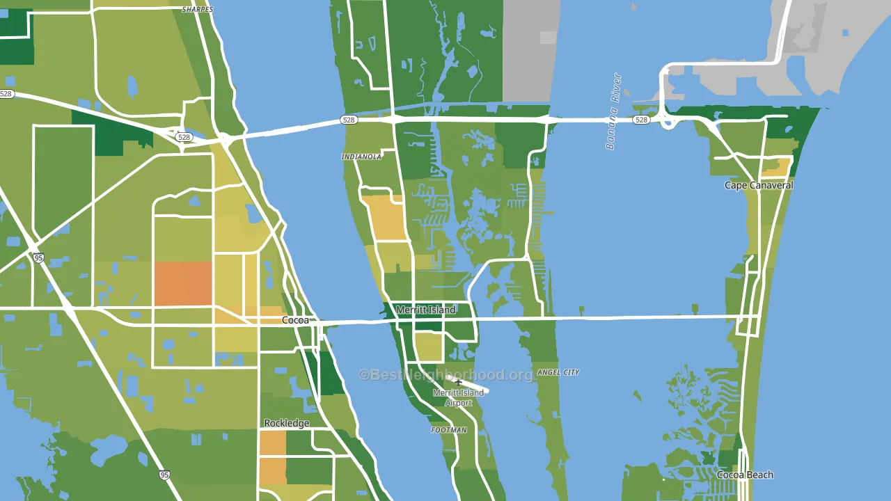 Merritt Island, FL block-group voter-turnout map