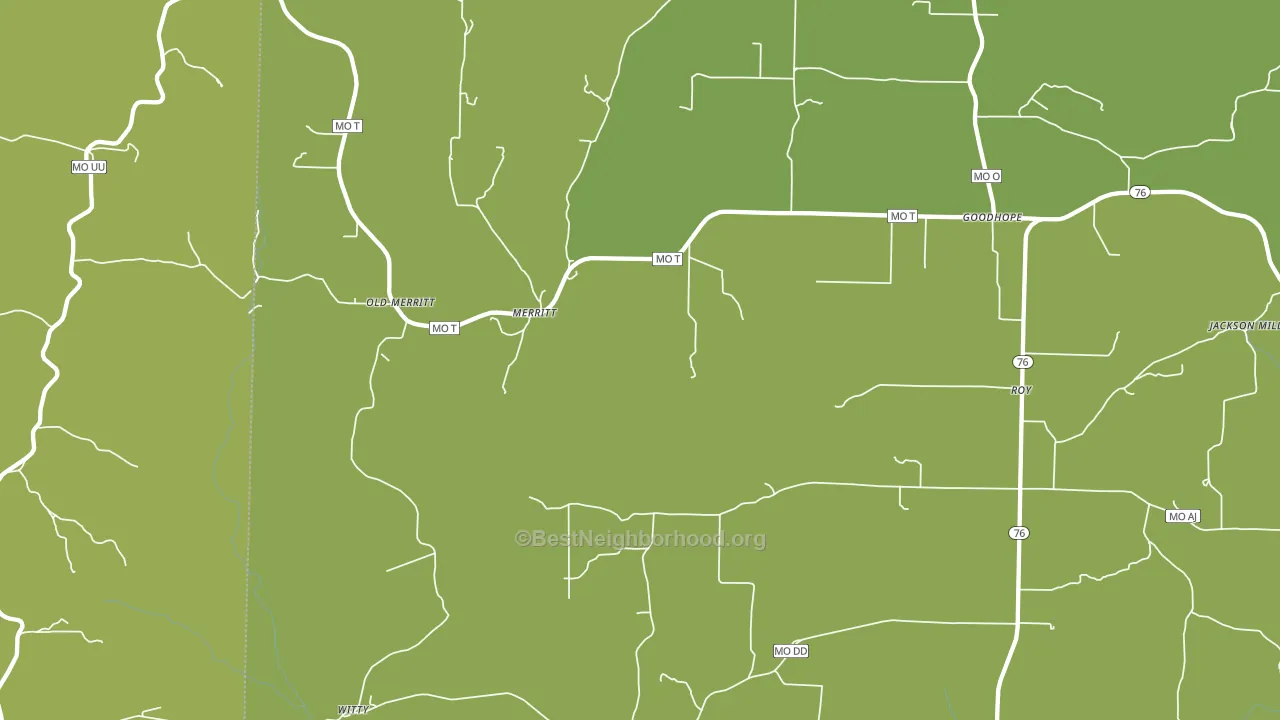 Merritt, MO block-group voter-turnout map