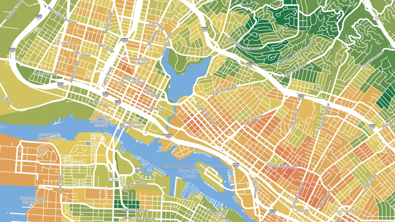 Merritt, Oakland, CA block-group voter-turnout map