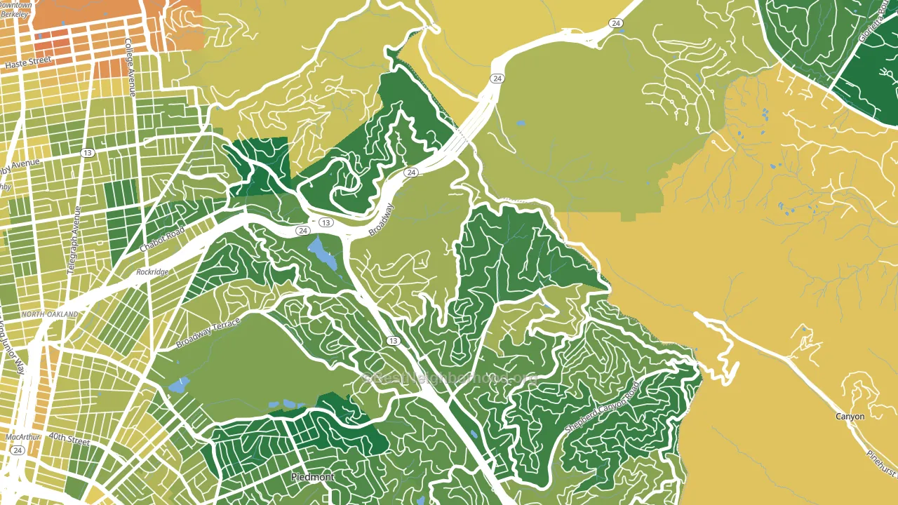 Merriwood, Oakland, CA block-group voter-turnout map
