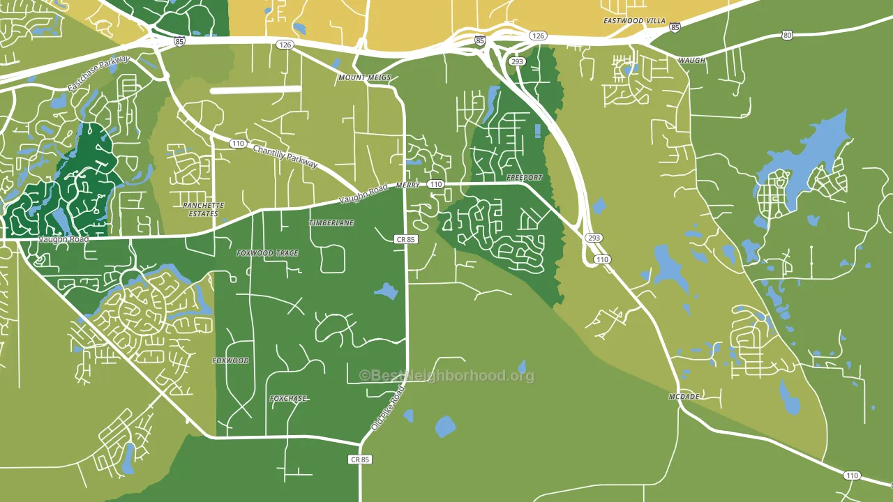 Merry, AL block-group voter-turnout map