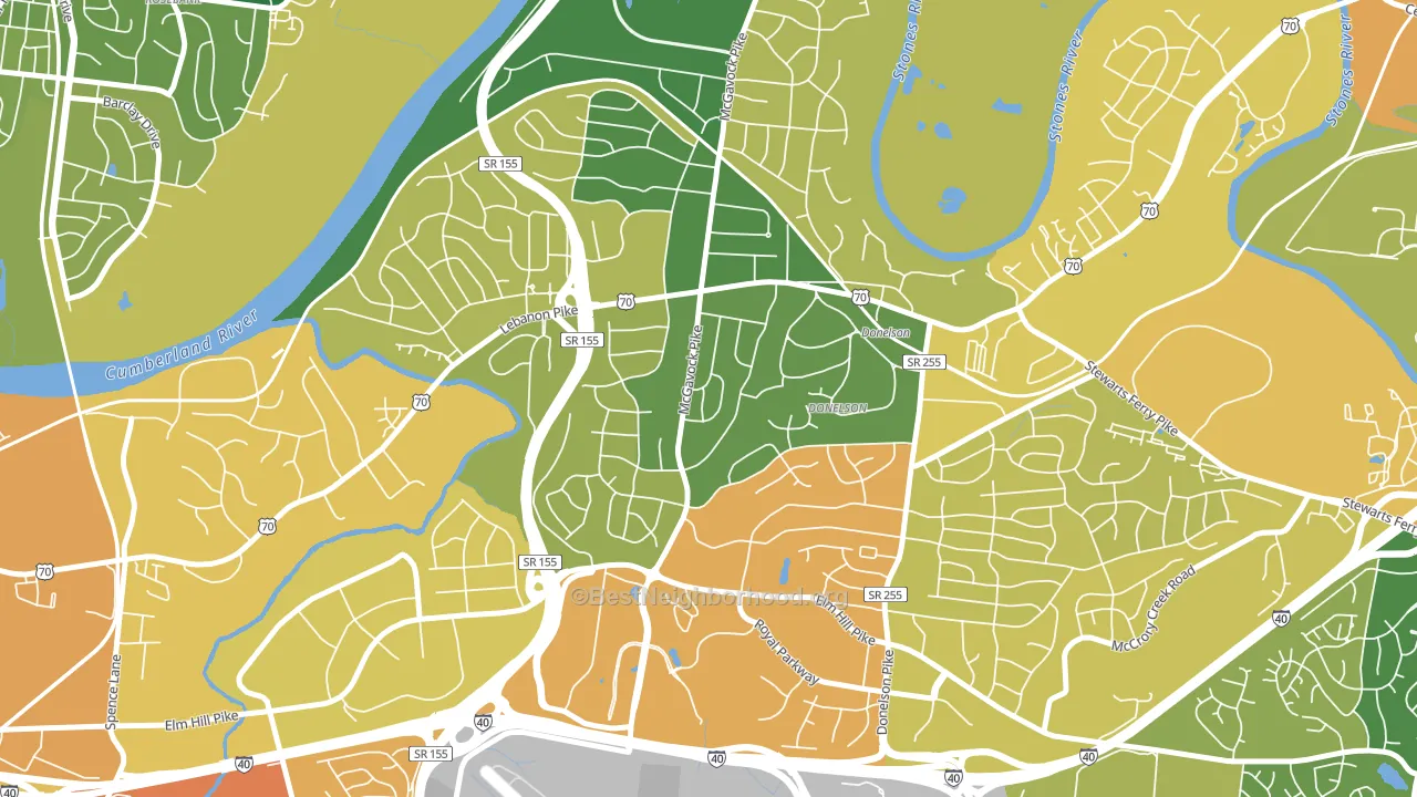 Merry Oaks, Nashville, TN block-group voter-turnout map