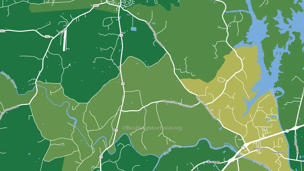 Merry Oaks, NC block-group voter-turnout map