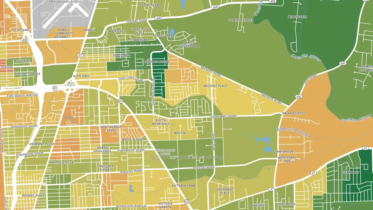 Merrydale, LA block-group voter-turnout map