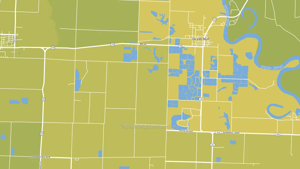 Mesa, AR block-group voter-turnout map