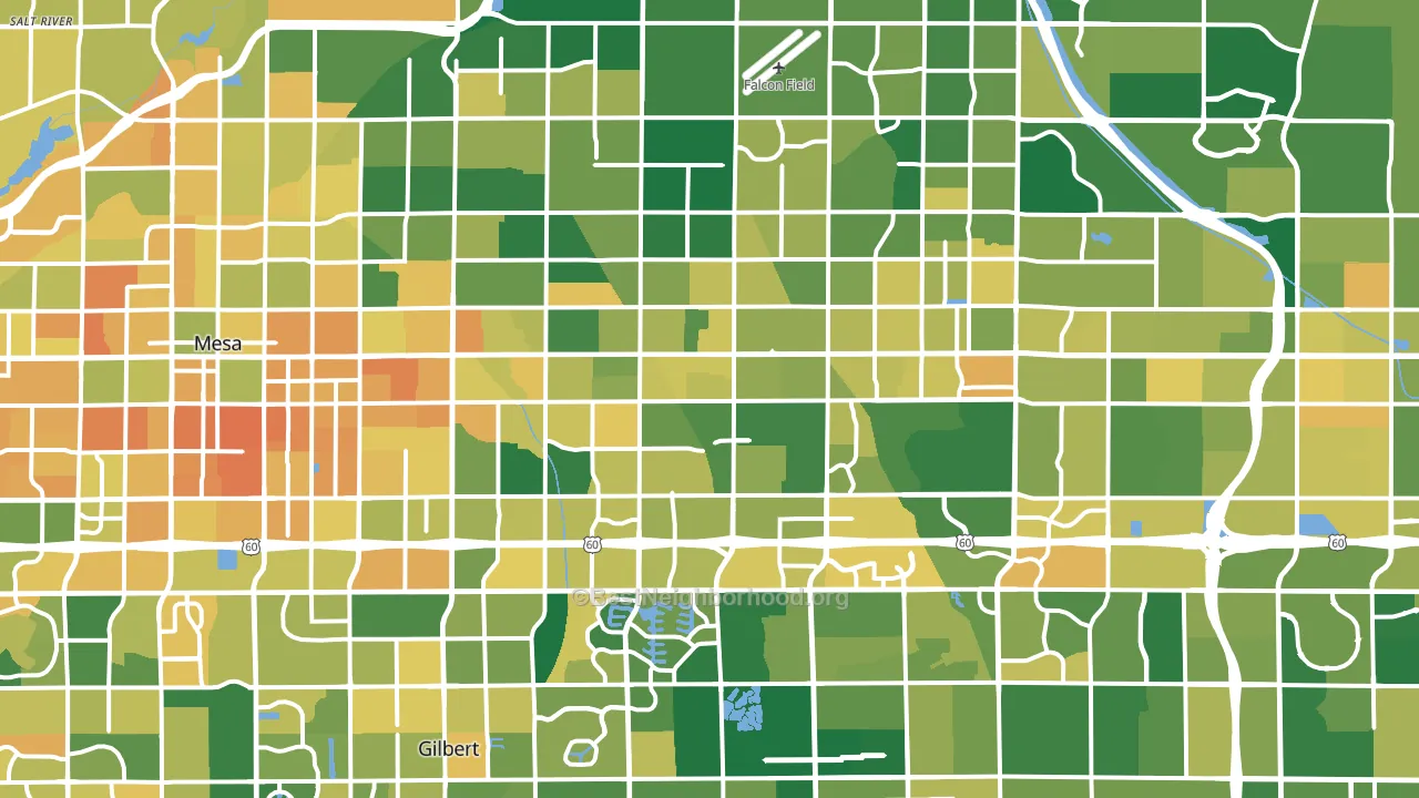 Mesa, AZ block-group voter-turnout map
