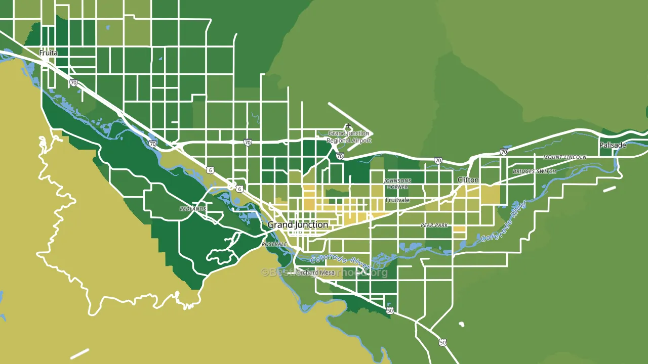 Mesa County, CO block-group voter-turnout map