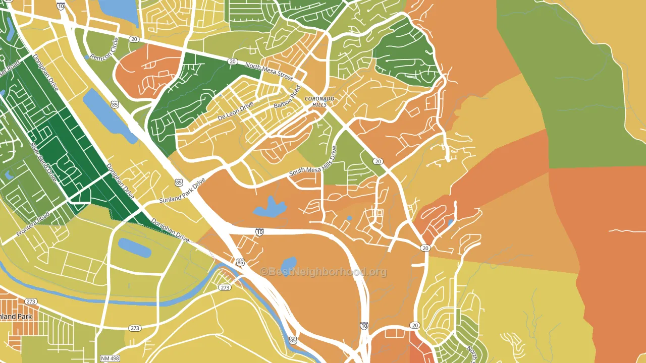 Mesa Hills, El Paso, TX block-group voter-turnout map