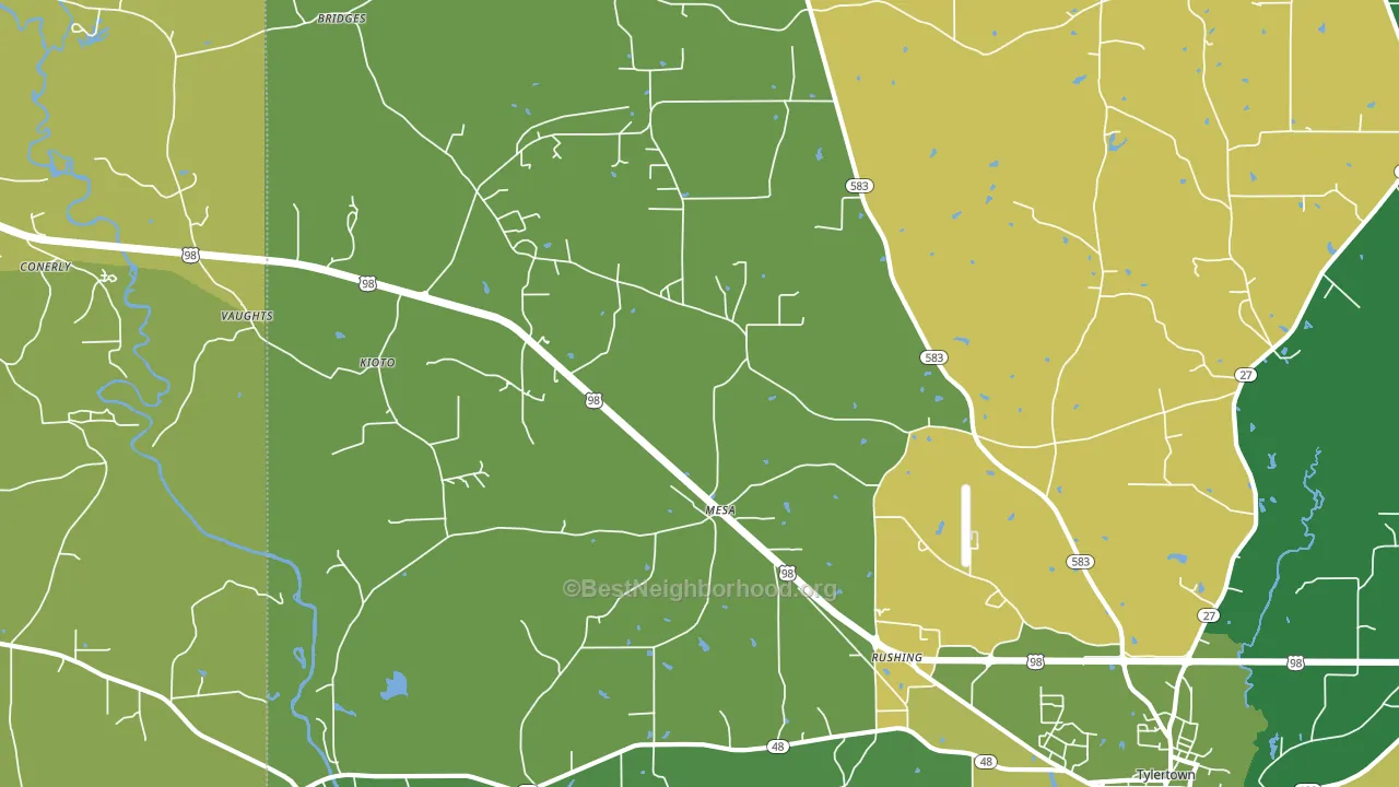 Mesa, MS block-group voter-turnout map