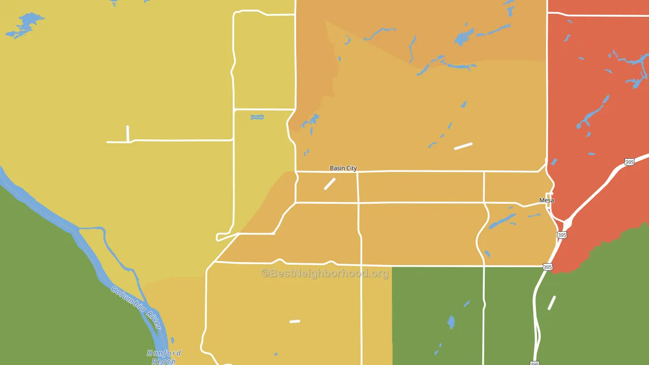 Mesa, WA block-group voter-turnout map