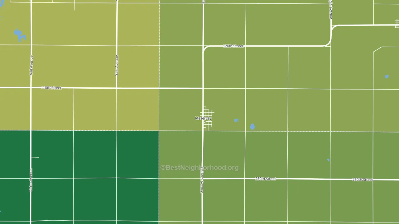 Meservey, IA block-group voter-turnout map
